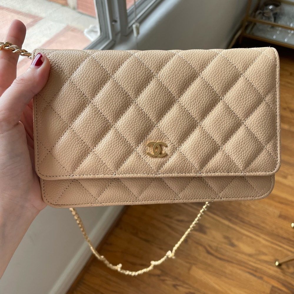 Brand new Beige Chanel Wallet on a Chain